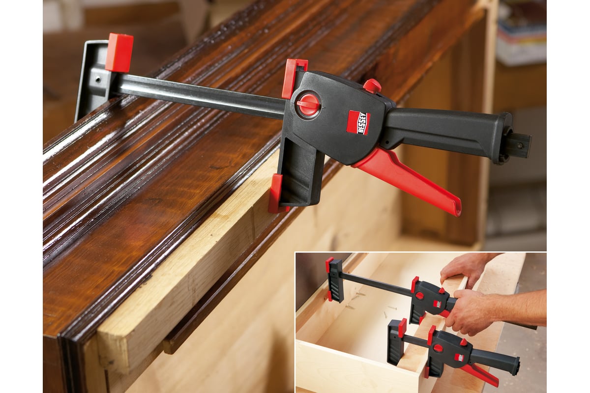 Струбцина для работы одной рукой BESSEY DuoKlamp 300/85, усилие 1.2 кН BE-DUO30-8