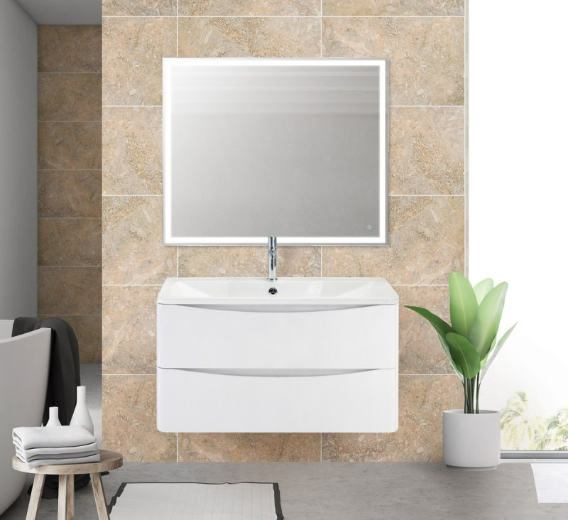 Мебель для ванной BelBagno Acqua 120 см подвесная, Bianco Lucido