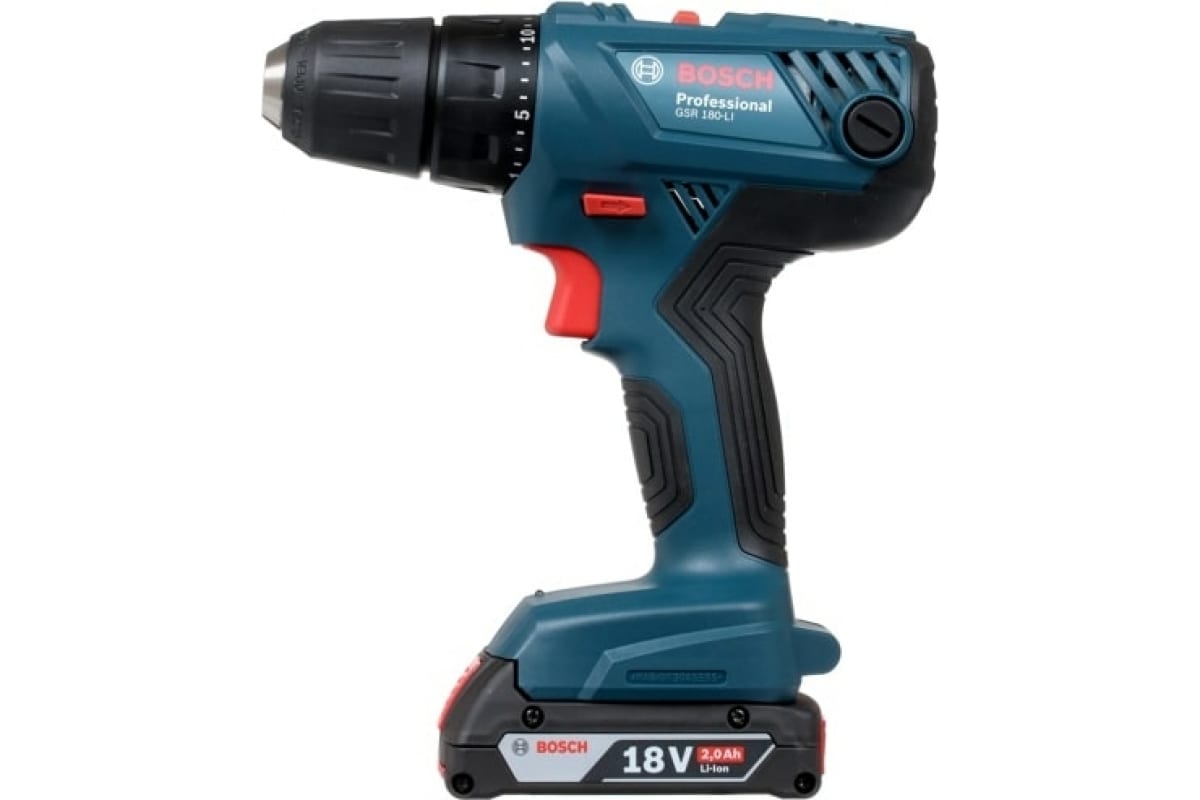 Аккумуляторная дрель-шуруповерт Bosch GSR 180-LI 2х2А*ч 0.601.9F8.123