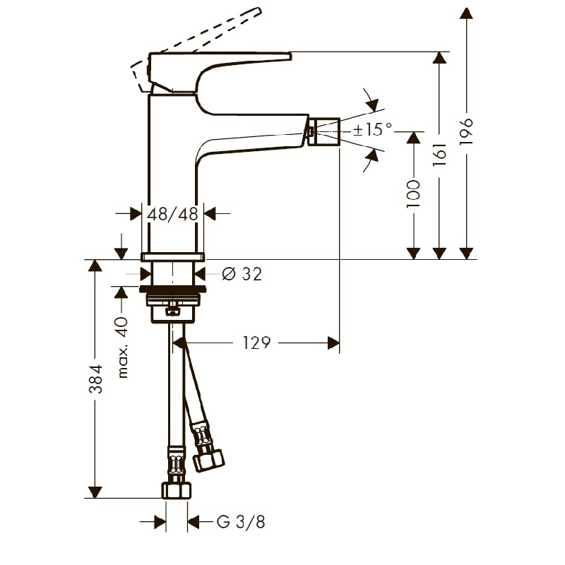 Смеситель для биде Hansgrohe Metropol 74520000