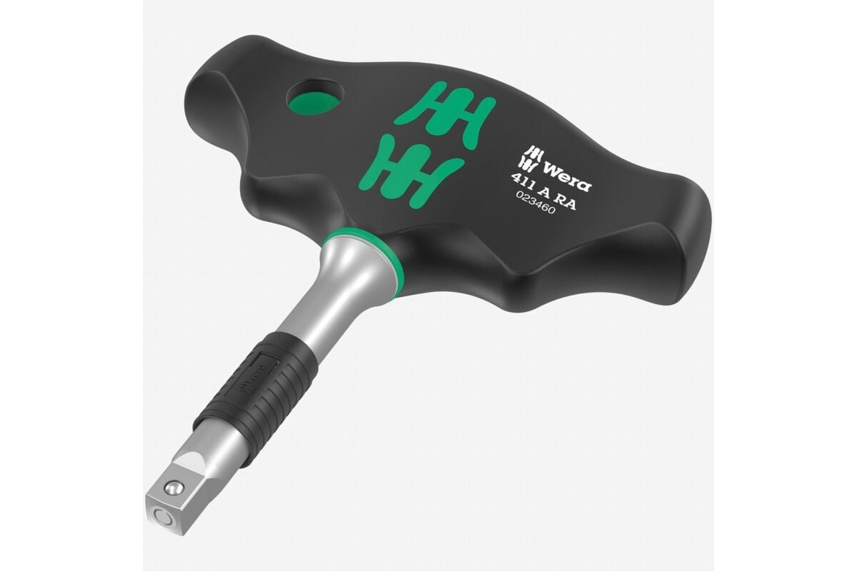 Отвёртка-адаптер WERA 411 A RA с поперечной ручкой и трещоткой, 1/4", 1/4" x 45 мм WE-023460