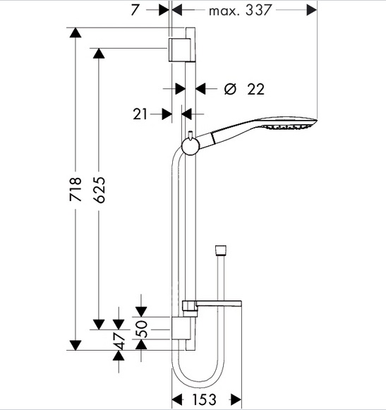 Душевой гарнитур Hansgrohe Raindance Select E 150 27856000