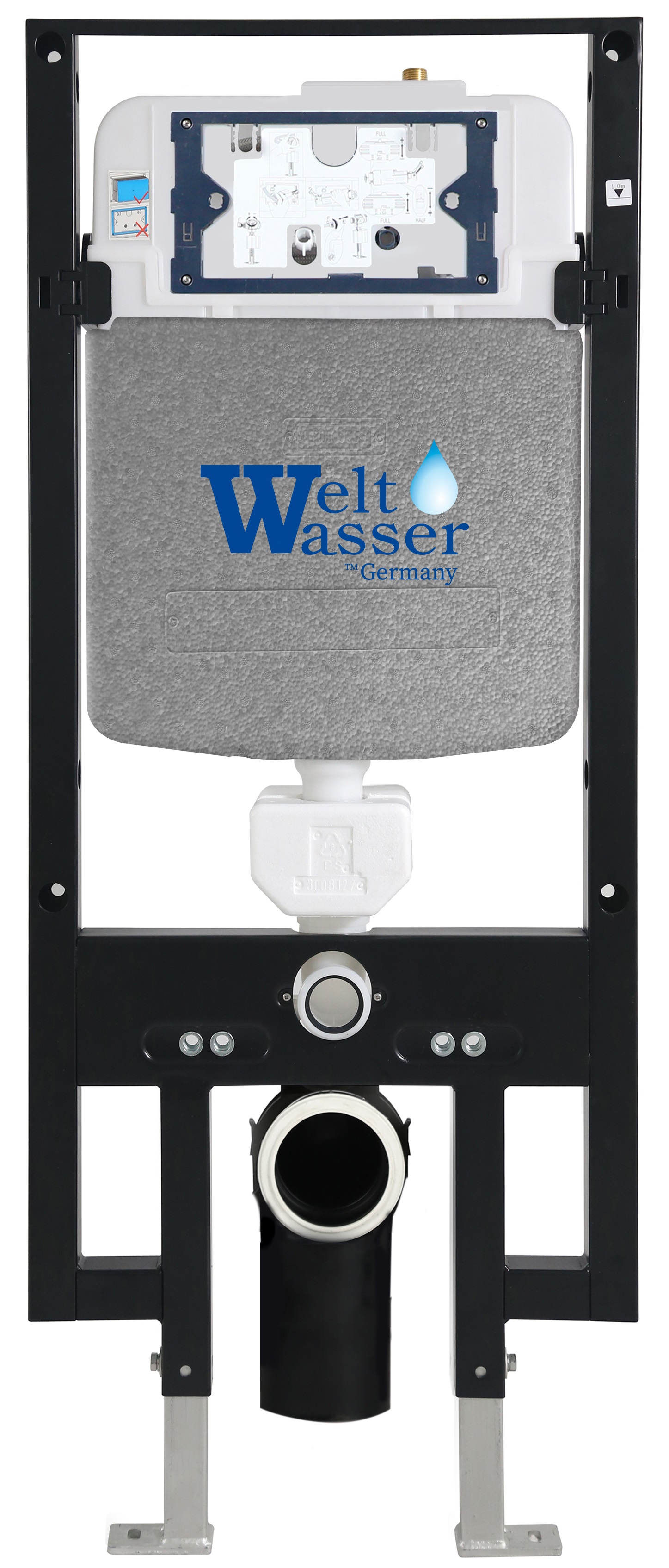 Комплект Weltwasser 10000011054 унитаз Salzbach 041 MT-BL + инсталляция + кнопка Amberg RD-CR