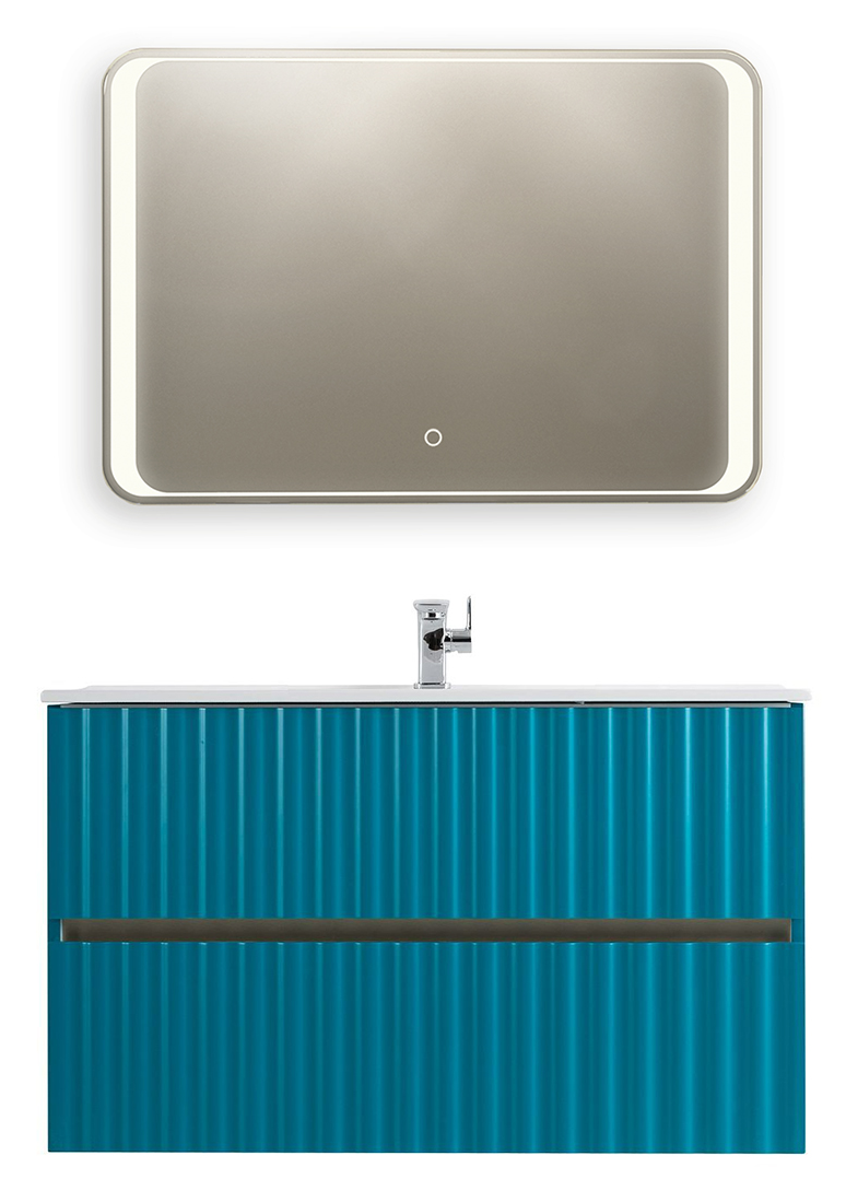 Мебель для ванной Art&Max Elegant 100 см, LED подсветка, бирюзовый