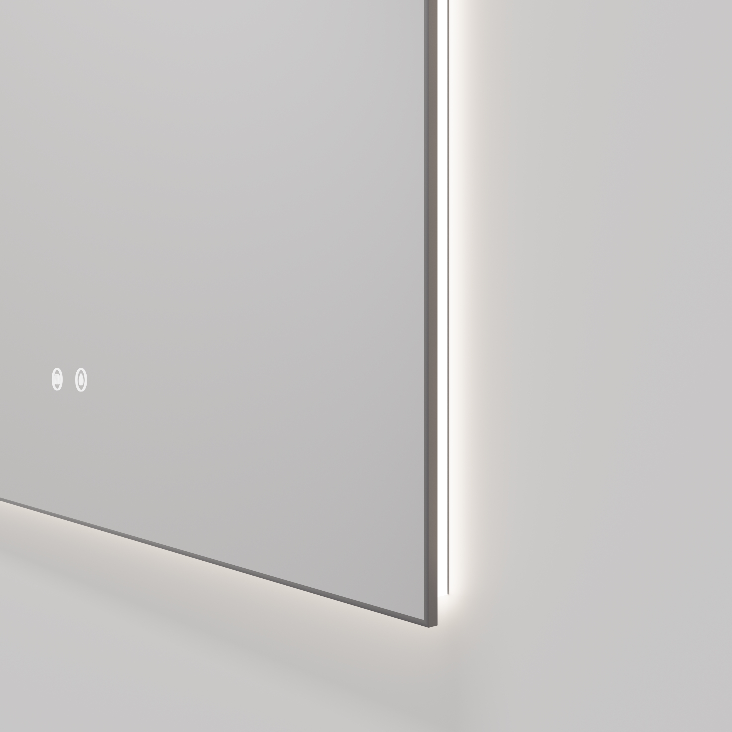 Зеркало Vincea VLM-4F800GM-2 80x80 см, сенсорный выключатель, антипар, диммер, вороненая сталь