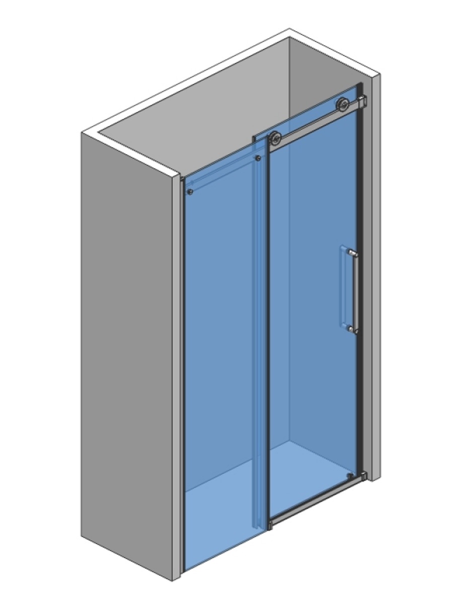 Душевая дверь AQUAme AQM4201F-12 120x195, прозрачное, хром