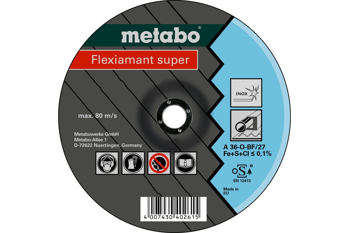 Круг обдирочный Flexiamant S (нержавеющая сталь, 150x22.23 мм) Metabo 616604000