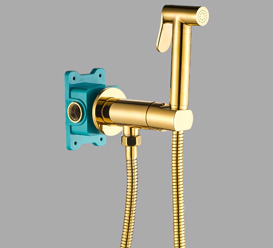 Гигиенический душ со смесителем ALMAes Agata AL-877-08 золото