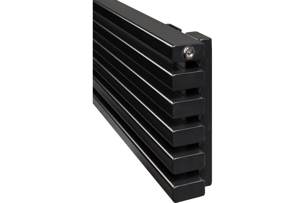 Горизонтальный радиатор c нижним подключением ARBIOLA Compact Gorizont V 1800-63-08 секции, GVR, RAL 9005 матовый черный 254664