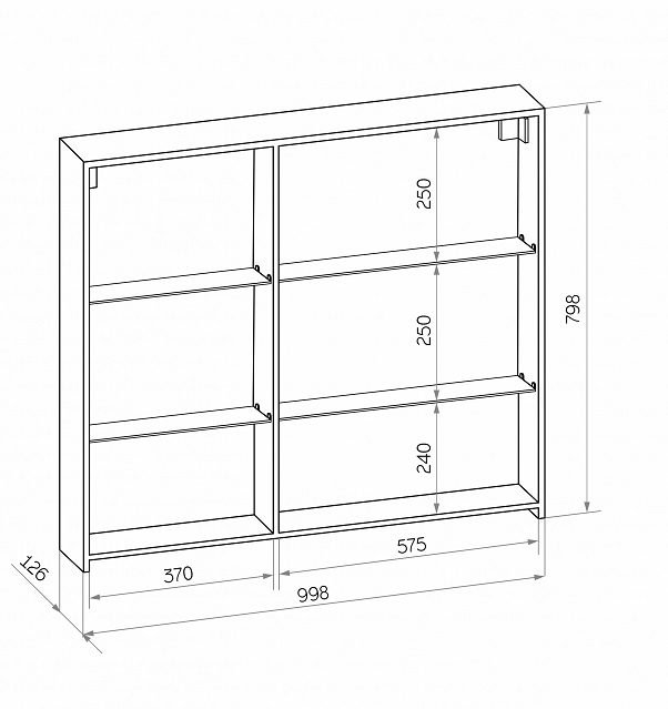 Зеркальный шкаф Континент Mirror Box LED 100x80 с подсветкой, МВК051