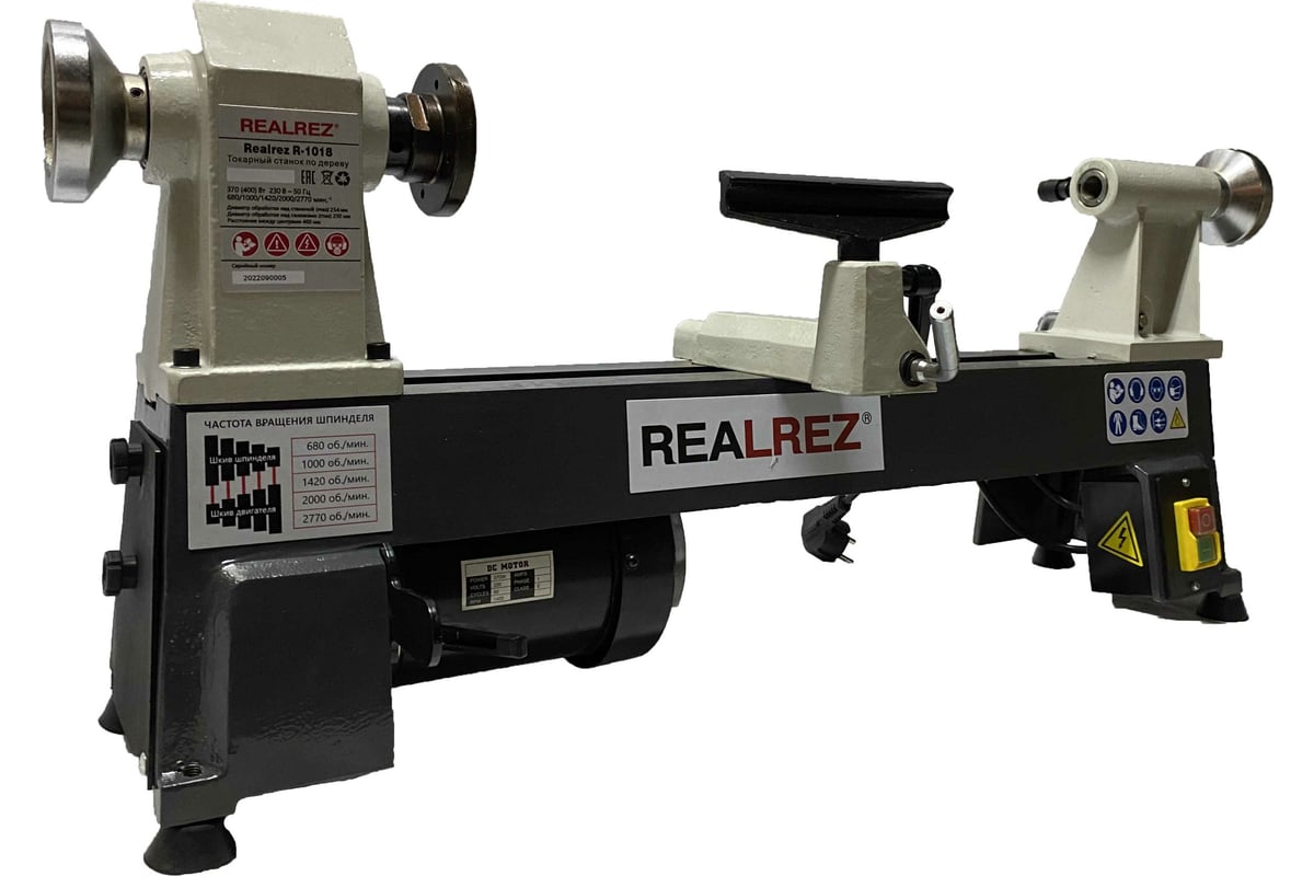 Токарный станок по дереву REALREZ R-1018 370 В REZ-R-1018 370 W