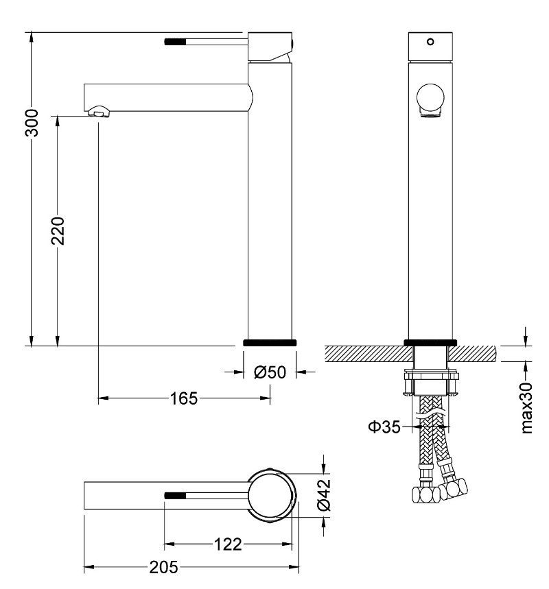 Смеситель для раковины Timo Saona 2311/03F черный