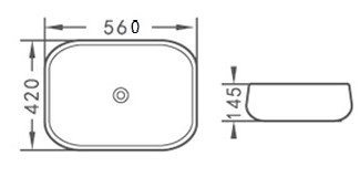 Раковина CeramaLux N 9243 56 см