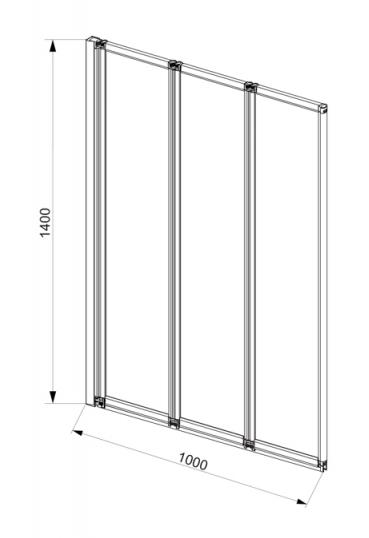 Шторка для ванны Bravat Alfa 100x140 прозрачная