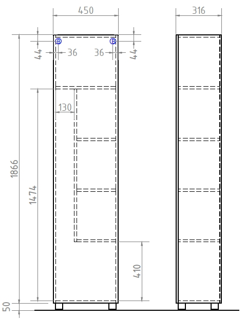 Шкаф-пенал Vigo Geometry 45 см бетон