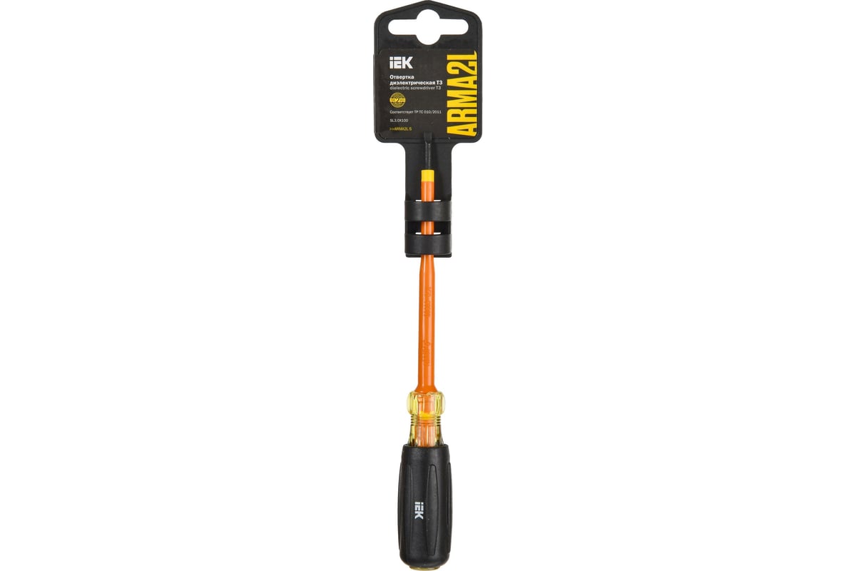 Отвертка IEK Arma2l 5 диэлектрическая sl3,0x100 т3 A2L5-SC30-T3-SL-30-100