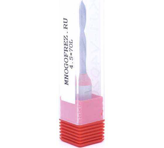 Сверло присадочное сквозное усиленное KJ1-V40204L (4.5х70 мм; хв-к 10 мм; левое вращение) МНОГОФРЕЗ 6569