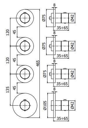 Смеситель для душа Paffoni Modular Box MDE019CR (внешняя часть), хром