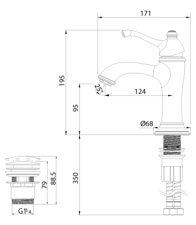 Смеситель для раковины Lemark Greek LM5506GG золото