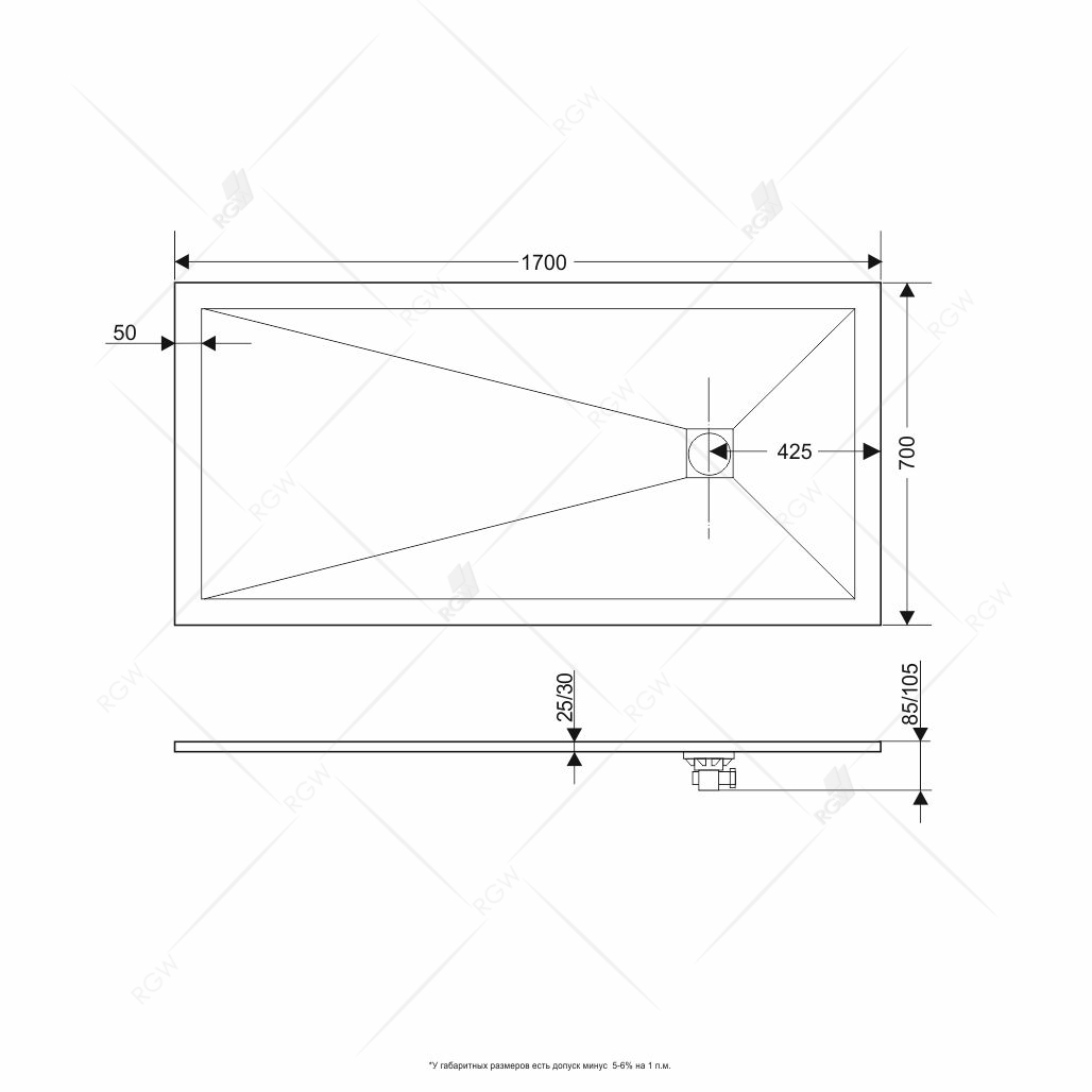 Поддон для душа RGW ST-W 16152717-01 70x170 белый