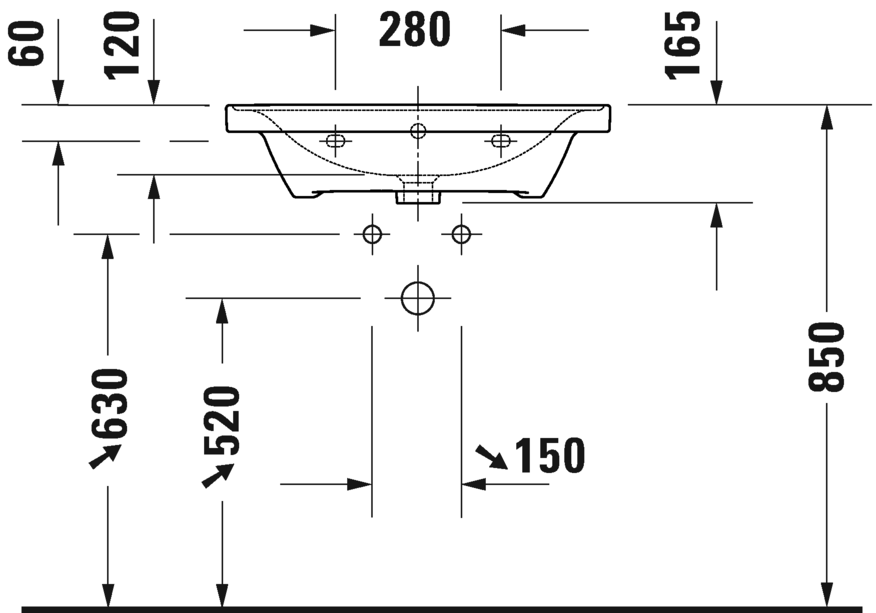 Раковина Duravit D-Neo 236765 65 см