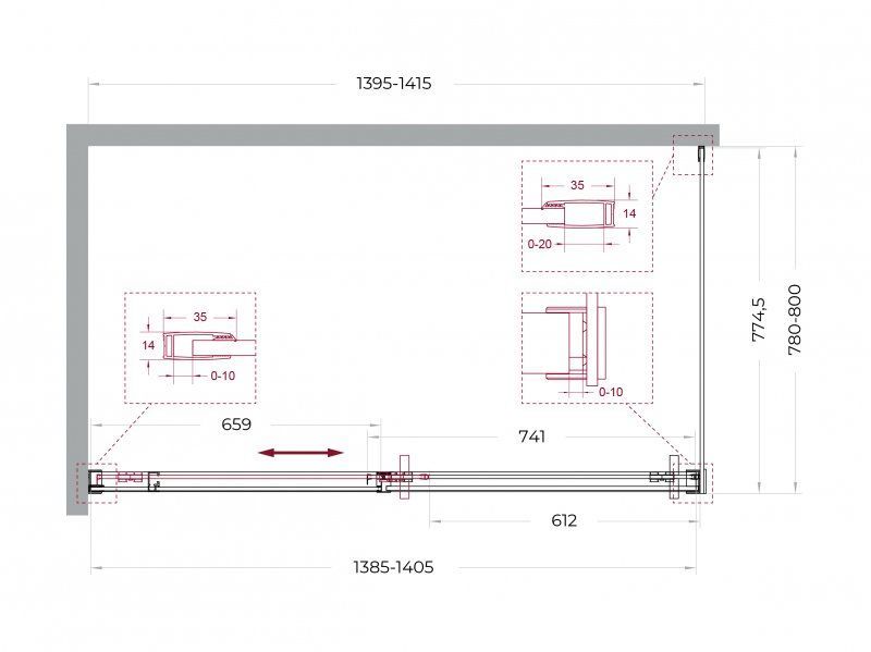 Душевой уголок BelBagno SOFT_CLOSE-1-AH-1-140/80-C-Cr 140x80 прозрачный, хром Душевой уголок BelBagno SOFT_CLOSE-1-AH-1-140/80-C-Cr 140x80 прозрачный, хром