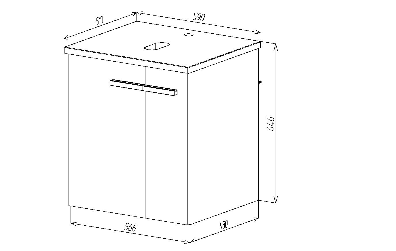 Тумба со столешницей Viant Мюнхен 60 см