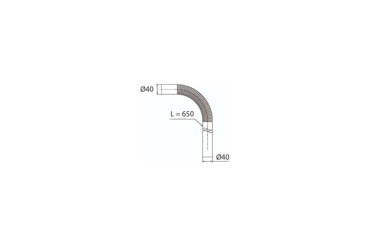 Гофроколено Wirquin 65 см., белое D 40 30980646
