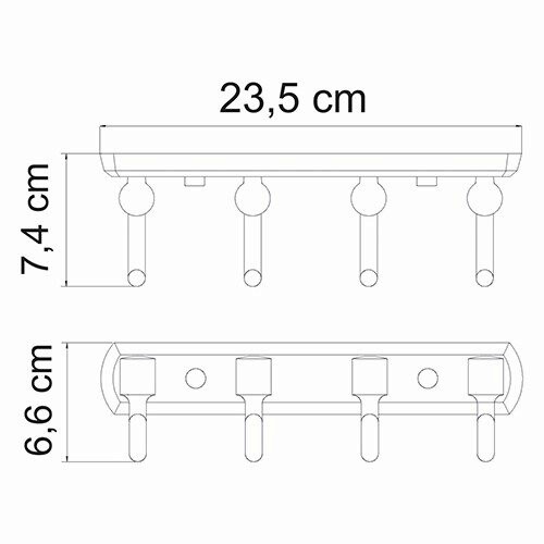 Крючок WasserKRAFT Oder K-3074, планка 4 крючка