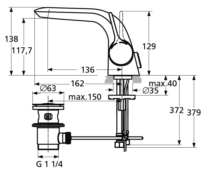 Смеситель для раковины Ideal Standard Melange A4260AA