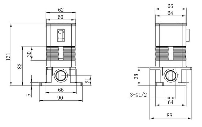 Смеситель для душа Caprigo Adria-Uno Black 02B-550-VOT бронза/черный