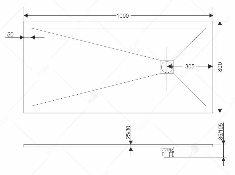 Поддон для душа RGW ST-Be 16152810-03 100x80 бежевый