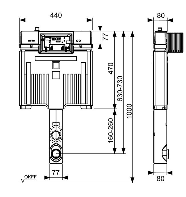 Смывной бачок скрытого монтажа TECE Box Octa II 9370500