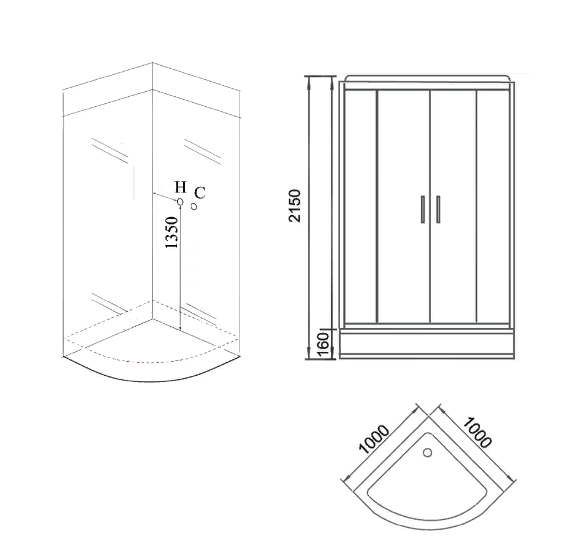 Душевая кабина Grossman GR260 100x100 черный