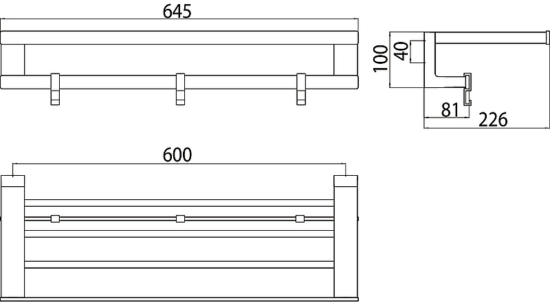 Полка Emco Loft 0568 001 60, 60 см хром