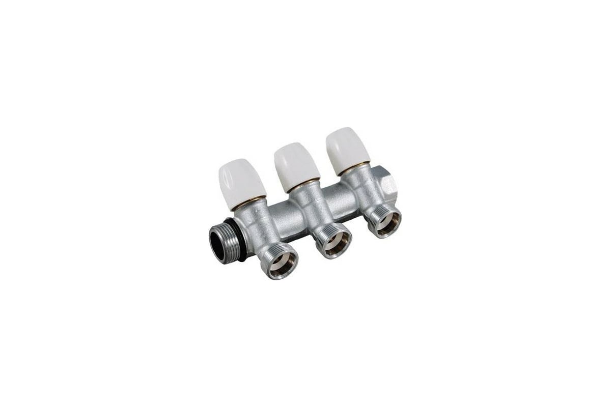 Коллектор Tiemme Maxima НВ, 3/4", с вентилями, 5 выходов, 1/2", Н 36 мм, хром 1860010