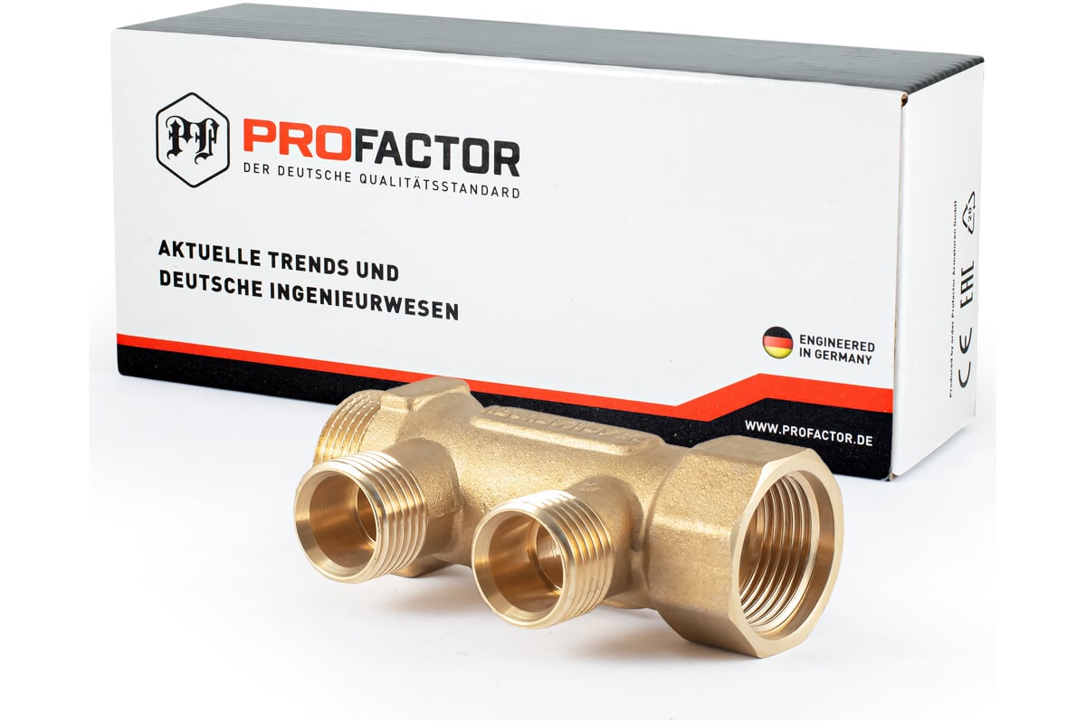 Латунный коллектор PROFACTOR в/н 3/4" х 2 вых 1/2"нар PF MF 262.2