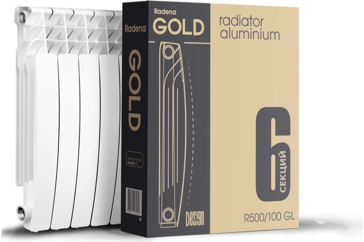 Алюминиевый радиатор Radena R 500/100 GOLD 5 секций 9010506
