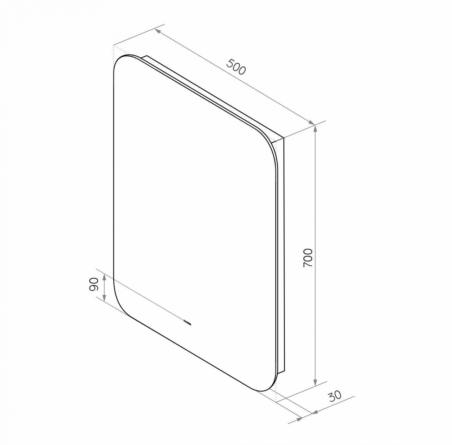 Зеркало Art&Max Ravenna AM-Rav-500-700-DS-F 50x70 с холодной подсветкой