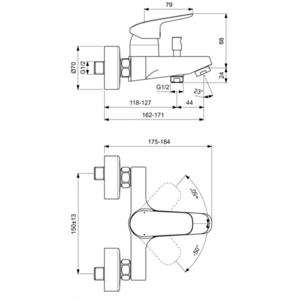 Душевой набор Ideal Standard Ceraflex BD001AA 3 в 1