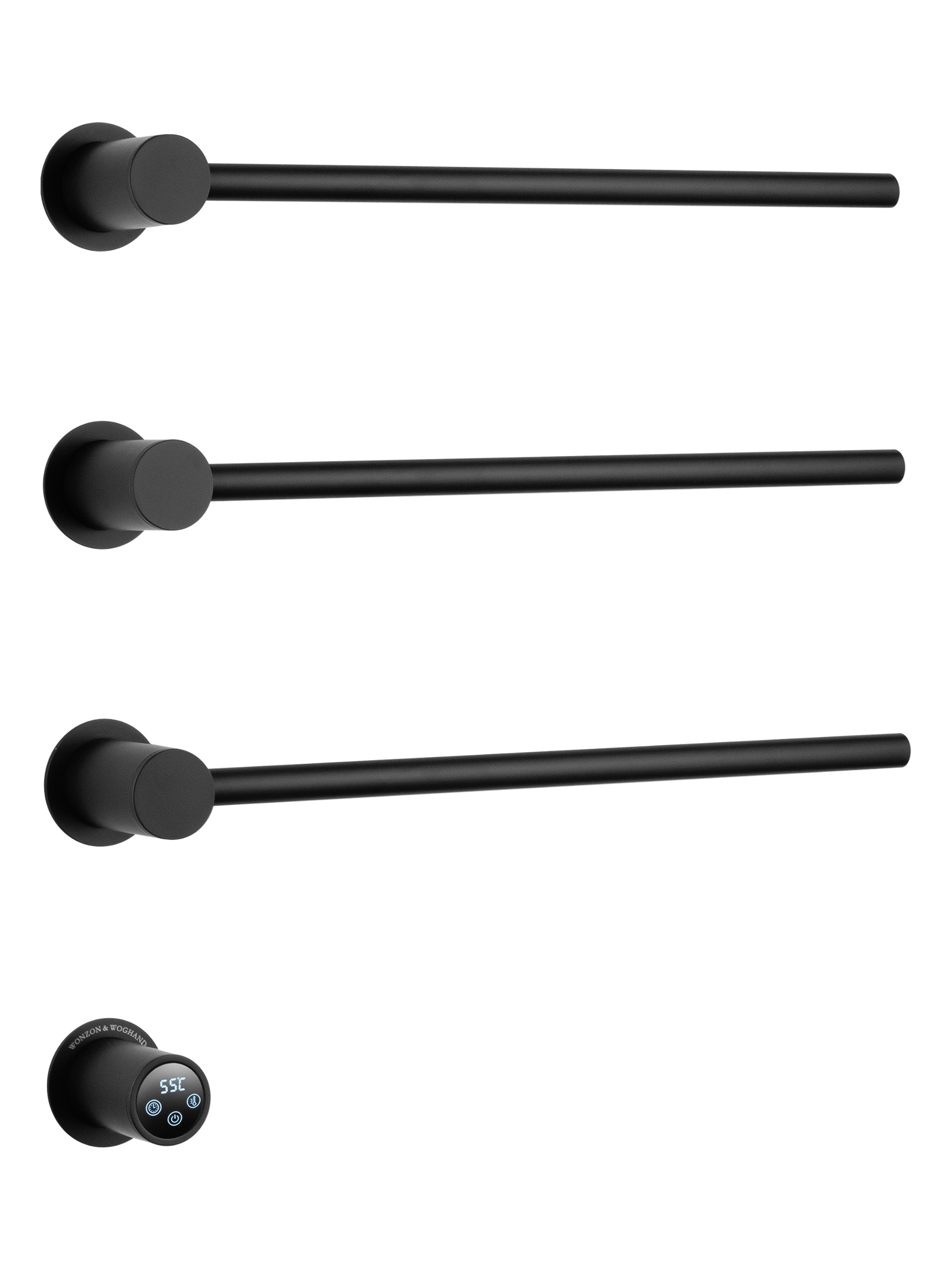 Полотенцесушитель электрический Wonzon&Woghand Hamburg WW-AL313-MB черный матовый