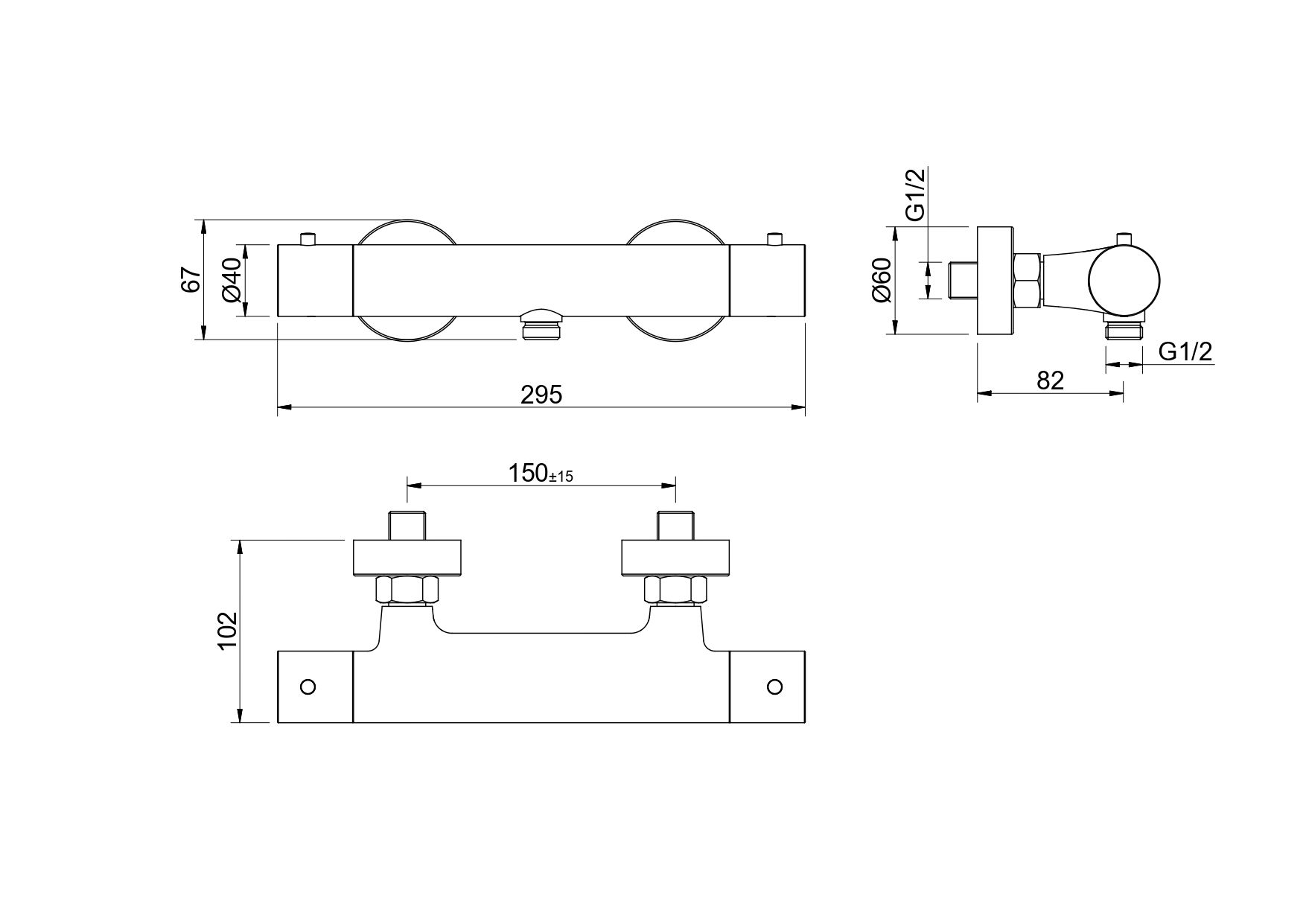 Смеситель для душа Aquatek Европа AQ1363BGM термостат, оружейная сталь