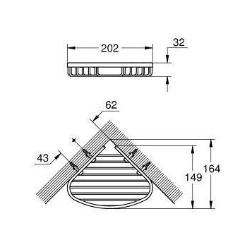 Полка Grohe BauCosmopolitan 20 см угловая 40664001