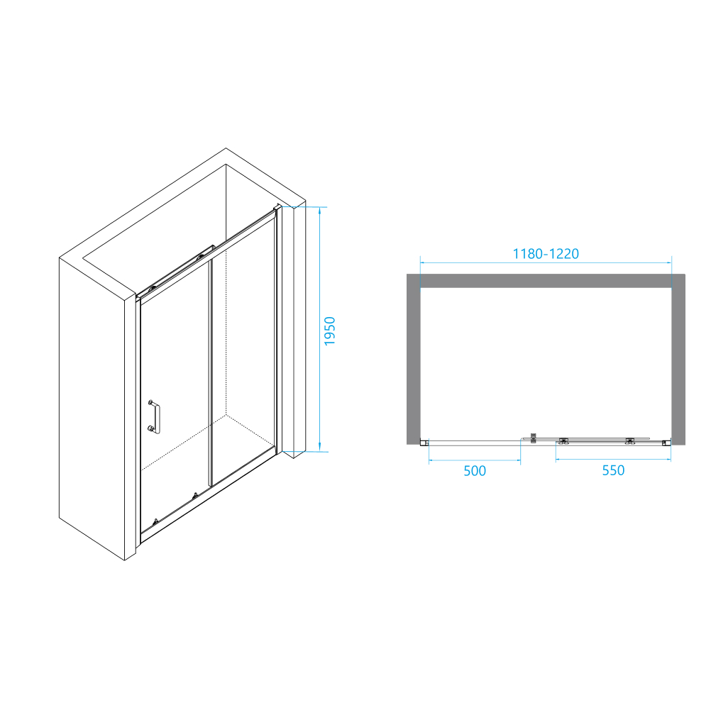 Душевая дверь RGW Passage PA-14B 120x195, прозрачное стекло, черный