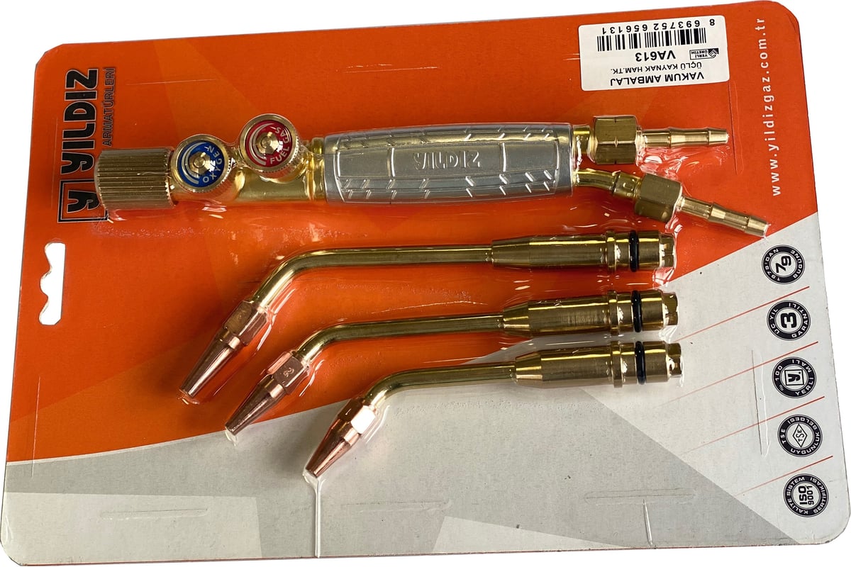 Ацетиленовая горелка YILDIZ наконечник 1, 2, 3 GAZ VA613