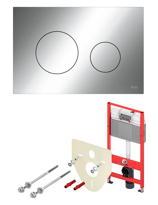 Инсталляция для унитаза TECE Base K440921 (4в1) с кнопкой смыва хром глянцевый