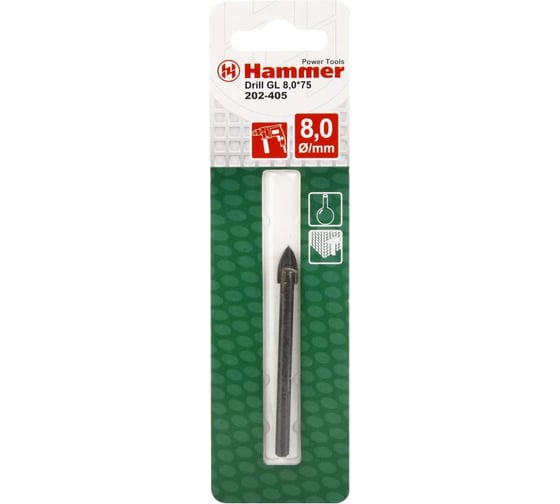Сверло по плитке и стеклу Flex 202-405 DR GL (8х75 мм) Hammer 30821