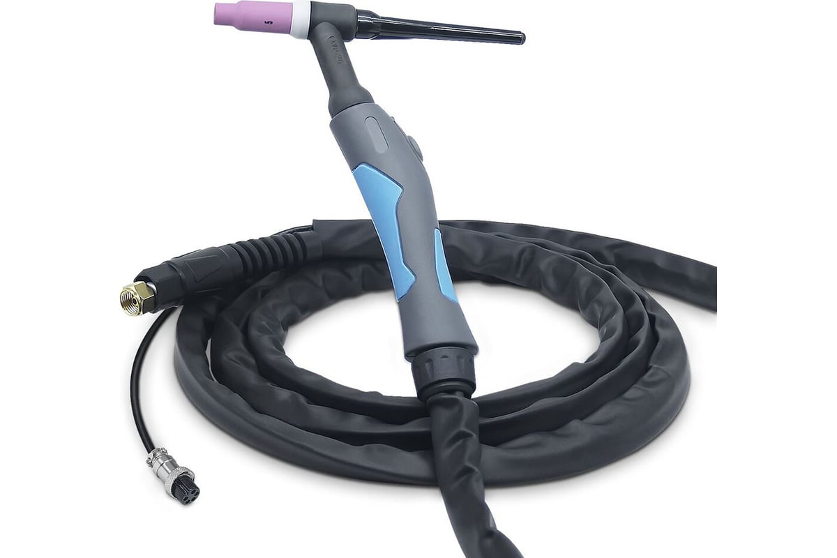 Горелка TIG WP 26 FX (8 м, M16x1.5+2 pin, воздушное охлаждение, AC160А/DC250A, 0.5-3.2 мм) Энаргит WP26FX-8-M16-2P