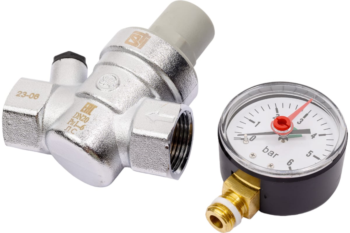 Редуктор давления STI 3/4" с манометром (1-6 бар) ТТ000016404