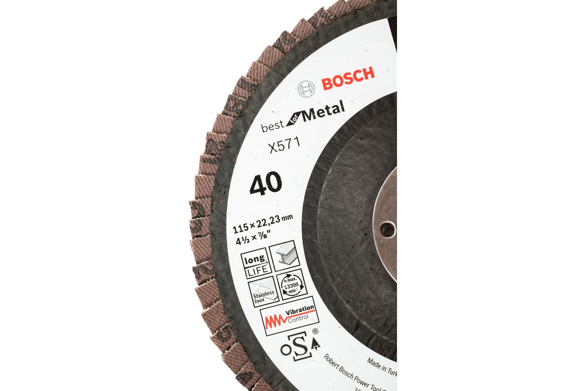 Круг лепестковый Best for Metal для УШМ (115 мм; К40) Bosch 2608607322